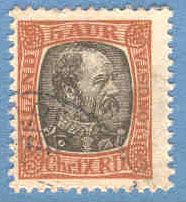 Island – F Tj 28 Christian IX, 5 aur stpl