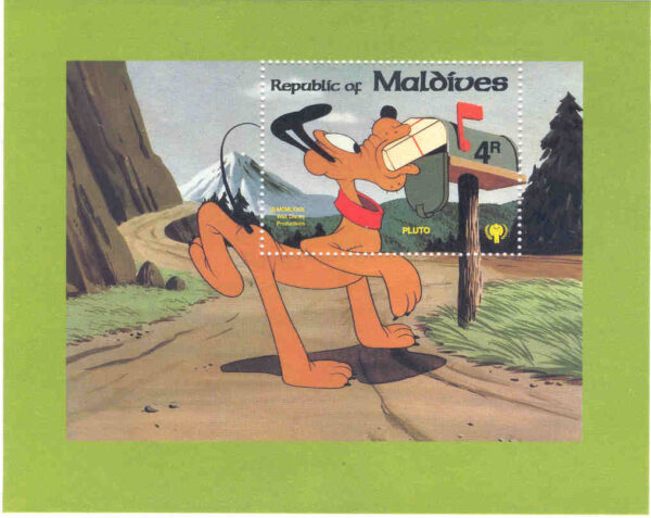 Maldiverna - M  857 (BL 61) Internationella barnåret 1979. Pluto, block **