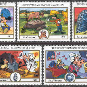 St. Vincent – M 1147-1151 Disney – Musse i Indien, 5 olika **