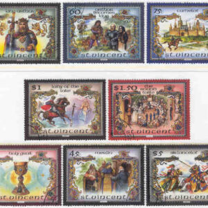 St. Vincent – M  987-994 Tecknat – Berättelsen om Kung Arthur, 6 kpl stpl