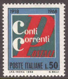 Italien – M 1289 Postgirot 50 år, 1 kpl**