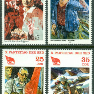 DDR – M 2595-2598 Partikonferens för Tysklands socialistiska enhetsparti (SED), 4 kpl **