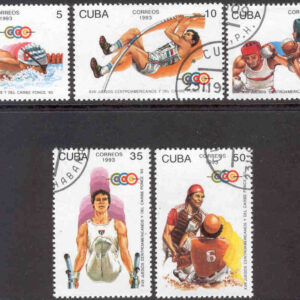 Kuba – M 3711-3715 Sportspel, bl a Simning, boxning, gymnastik, 5 kpl