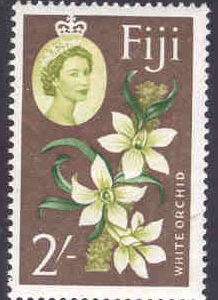 Fiji – M  162 Blommor, vit orkidé, 2/- Sh**