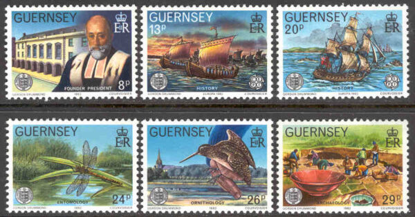 Guernsey - M  245-250 Europa CEPT 1982 Historiska händelser, 6 kpl **