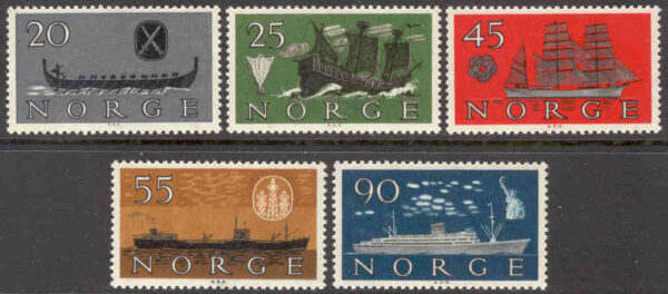 Norge - F  477-481 Fartyg, 5 kpl **
