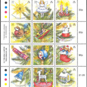 Guernsey – M  470-481 Jul 1989, Julgransprydnader, Miniark kpl **