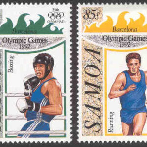 Samoa – M  738-741 OS i Barcelona 1992, bl a tyngdlyftning, 4 kpl**