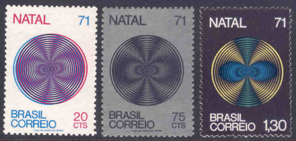 Brasilien - M 1301-1303 Jul 1971, Julgransprydnader, 3 kpl**