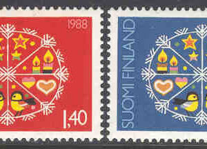 Finland – F 1067v1-1068 Julfrimärken 1988, juldekorationer, 2 kpl**