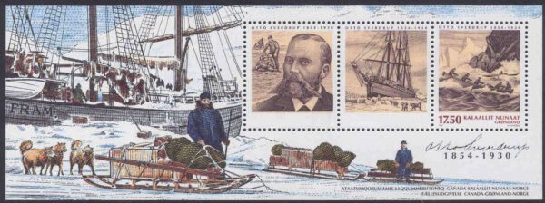 Grönland - F BL  31a Otto Sverdrup (1854-1930), polarforskare, block **