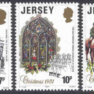 Jersey – M  270-272 Jul 1981, Julgran, kyrkfönster, rävjakt till häst, 3 kpl**