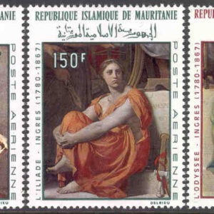 Mauretanien – M  344-346 Konstnären Dominique Ingres död 100 år, 3 kpl**