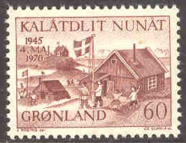 Grönland – F   76 25-årsminnet av Danmarks befrielse, märke kpl **