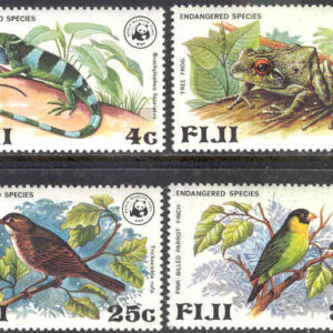 Fiji – M  387-390 Sällsynta djur bla Fåglar – Naturskydd – WWF, 4 kpl **
