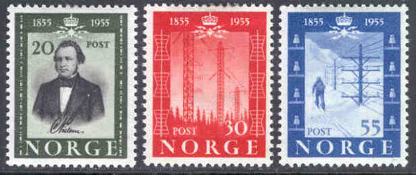 Norge - F  420-422 Telegrafverket 100 år, 3 kpl **