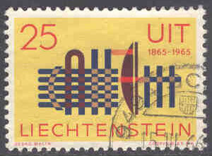 Liechtenstein – M  458 Int. Teleunionen UIT 100 år, 1 kpl stpl