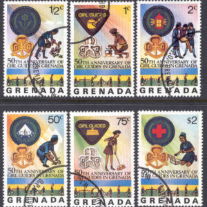 Grenada – M  758-763 Scouting i Grenada 50 år, 6 kpl stpl