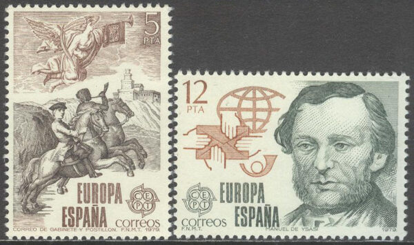 Spanien - M 2412-2413 Europa CEPT 1979 Posthistoria - Hästar, serie 2 kpl **