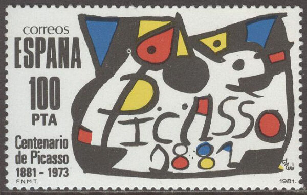 Spanien - M 2493 Pablo Ruiz Picasso 100 år - Konstnär, märke kpl **