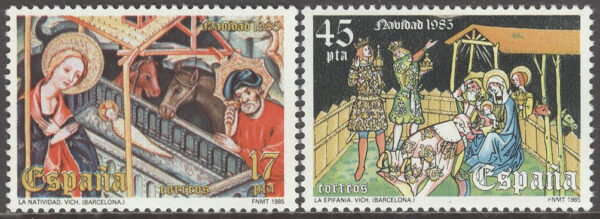 Spanien - M 2702-2703 Jul 1985 - Konst bla Bedjande Herdar, serie 2 kpl **