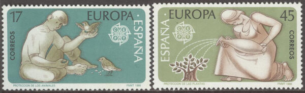Spanien - M 2726-2727 Europa CEPT 1986 Naturskydd, serie 2 kpl **