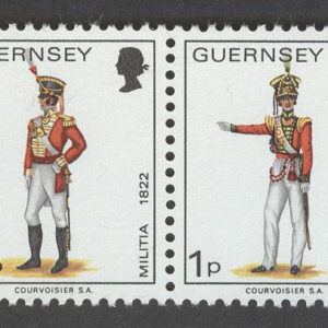 Guernsey – M   94, 98, 100, 135 Militäruniformer, Häfte med 8 märken kpl **