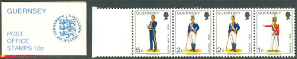 Guernsey - M   94, 96, 135 Militäruniformer, Häfte med 4 lösa märken kpl **