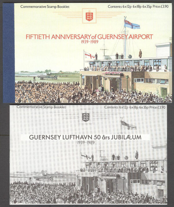 Guernsey - M  453, 455, 457 Häfte med Flyg - Flygplats 18 frimärken **