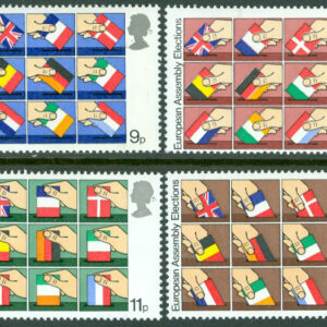 England – M  789-792 1:a Direktvalet till Europaparlamentet – Flaggor, 4 kpl **