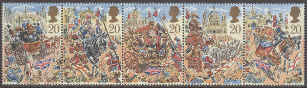 England - M 1230-1234 Ämbetet överborgmästare i London 800 år, 5-strip kpl **