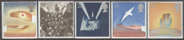 England - M 1571-1575 Europa CEPT - Röda Korset - 2:a VK - FN, serie 5 kpl **