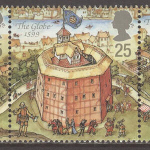 England – M 1580-1584 Återuppbyggandet av Globe-teatern, 5-strip kpl **