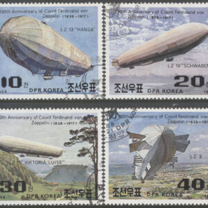 Nordkorea – M 2948-2951 Flyg – F Graf von Zeppelin 150 år, 4 kpl stpl