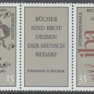 DDR – M 2697-2698 Internationell bokkonstutställning, 3-strip kpl **