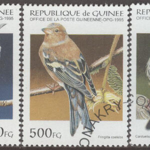 Guinea – M 1527-1531 Fåglar – Sångfåglar bla Kanariefågel, 5 kpl stpl