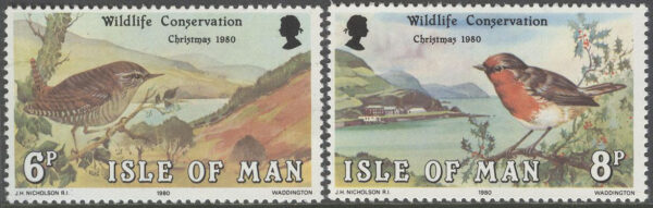 Isle of Man - M  178-179 Jul 1980 - Naturskyddsår - Fåglar, 2 kpl **