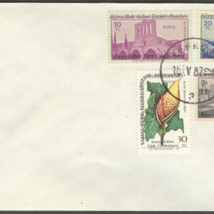 Turk. Cypern – FDC 1987-05-18 – Historiska byggnader – Blomma, serie 4 kpl