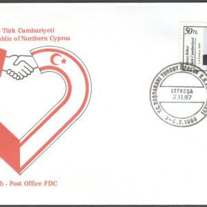 Turk. Cypern – FDC 1987-11-02 – Besök av Turgut Özal, märke kpl