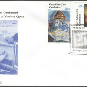 Turk. Cypern – FDC 1988-05-02 – Konst av bla Osman Güvenir, serie 3 kpl
