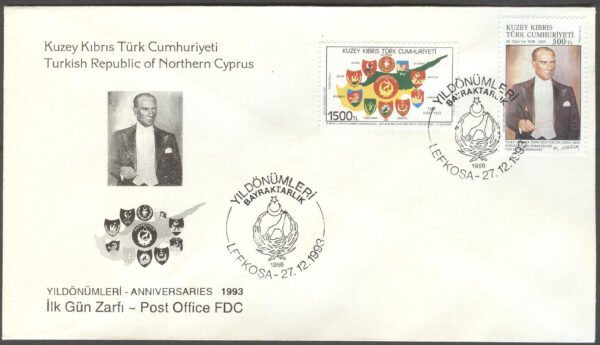 Turk. Cypern - FDC 1993-12-27 - Minnen bla P Tjajkovskij - Musik, serie 5 kpl