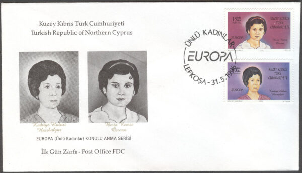 Turk. Cypern - FDC 1996-05-31 - Europa CEPT 1996 Berömdheter, serie 2 kpl