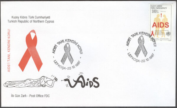 Turk. Cypern - FDC 1997-12-22 - Minnen bla Scouting & AIDS, serie 3 olika
