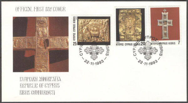Cypern - FDC 1993-11-22 - Jul 1993 - Konst bla Kristi födelse, serie 3 kpl
