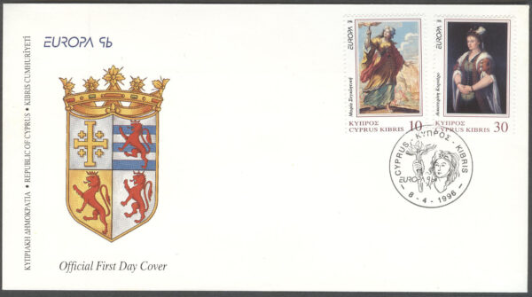 Cypern - FDC 1996-04-08 - Europa CEPT 1996 Berömda kvinnor, serie 2 kpl