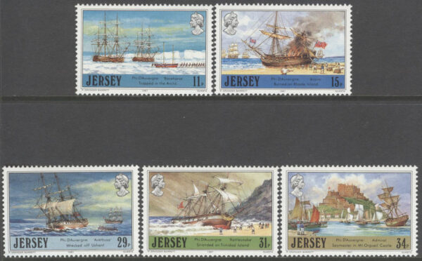 Jersey - M  409-413 Philippe D´Auvergne - Sjöfarare - Fartyg, 5 kpl **