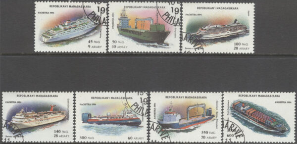Madagaskar - M 1752-1758 Fartyg bla Containerfartyg, serie 7 kpl