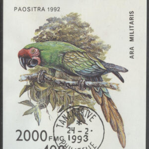 Madagaskar – M BL 209 Fåglar – Papegoja – Soldatara, Block