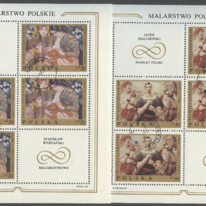Polen – M 1941-1948 Polsk Konst II bla Naket, 8 st Miniark kpl
