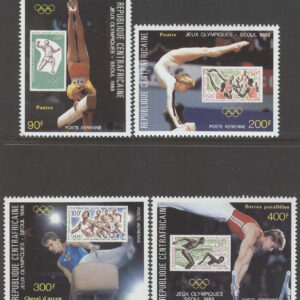 Centralafrika – M 1331-1334 OS i Seoul 1988 III Gymnastik, serie 4 kpl **